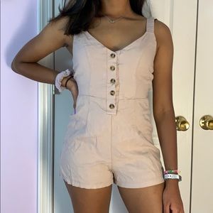 Cream Romper linen Pacsun